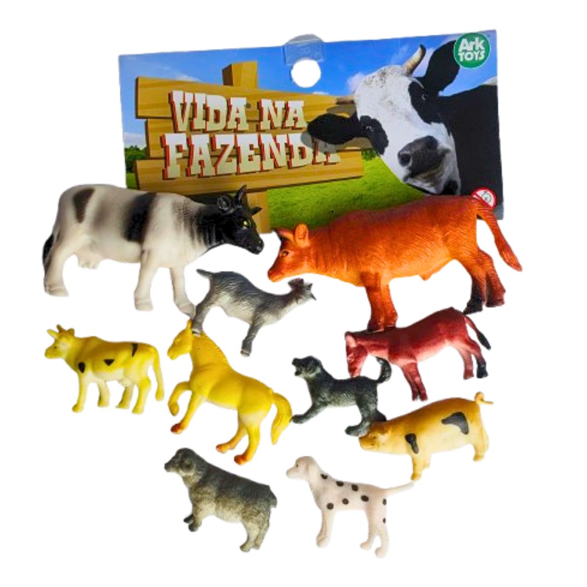Kit Animais Vida Na Fazenda Brinquedo Pequeno 10 Peças - Ark Toys Kit Animais Vida Na Fazenda Brinquedo Pequeno 10 Peças - Ark Toys